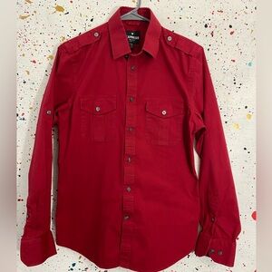 Express MK2 Shirt Red Button Shirt Men's Small 14-14½